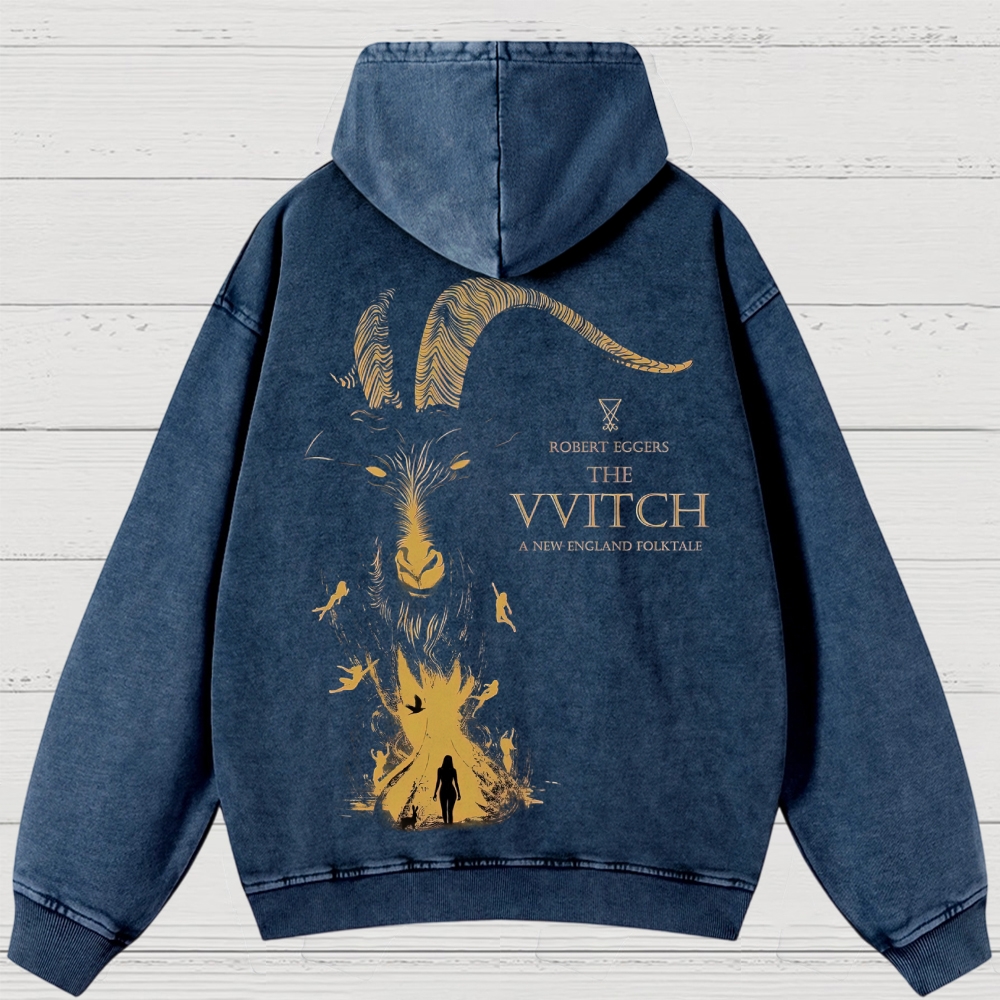 Folk Horror Goat Ritual Washed Hoodies 
