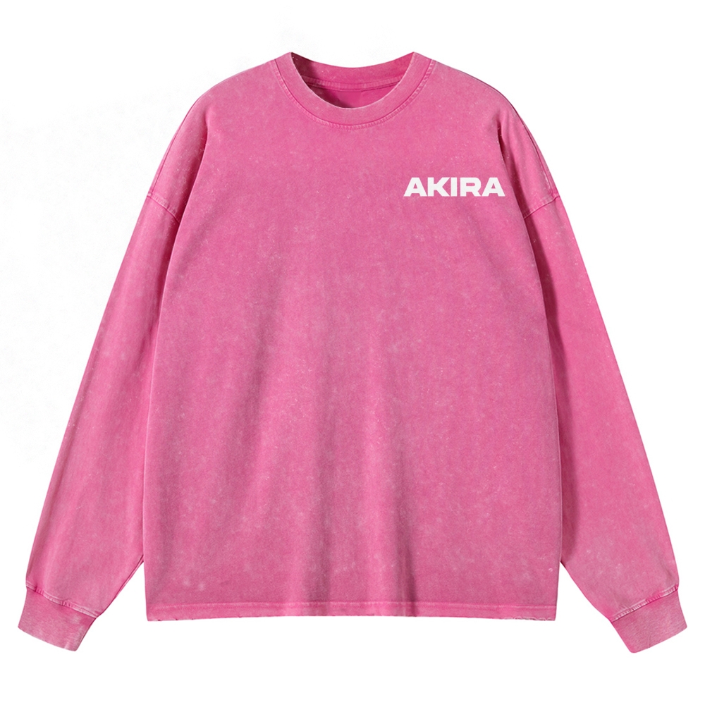 Cyberpunk Psychic Grid  Washed Long-Sleeved T-Shirt 