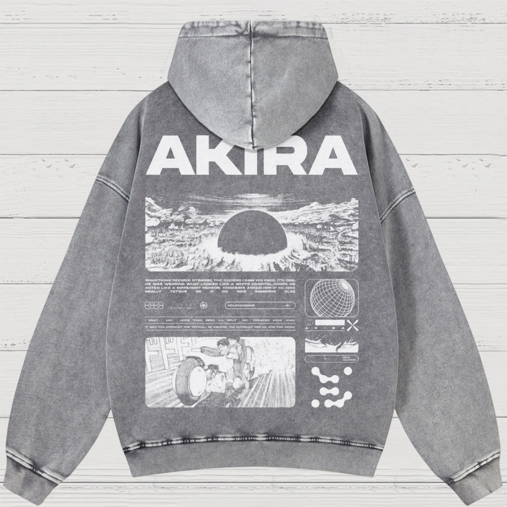 Cyberpunk Psychic Grid Washed Hoodies 