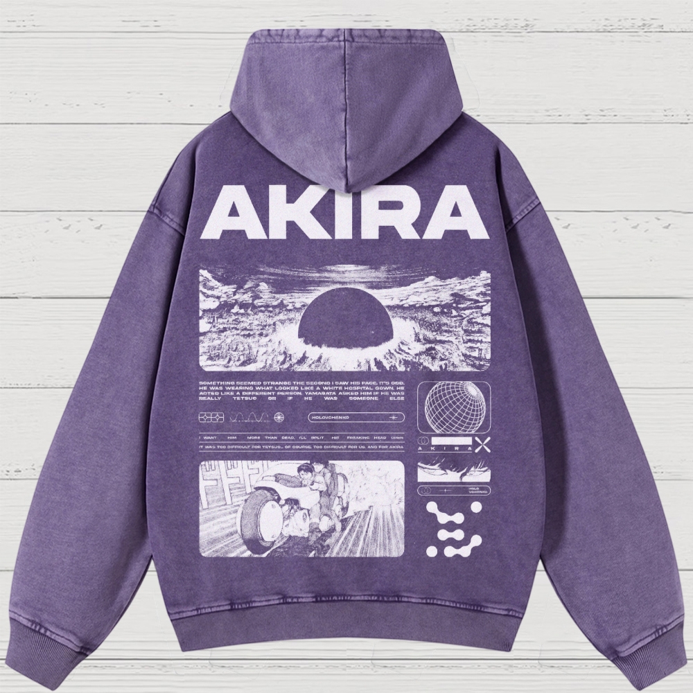 Cyberpunk Psychic Grid Washed Hoodies 