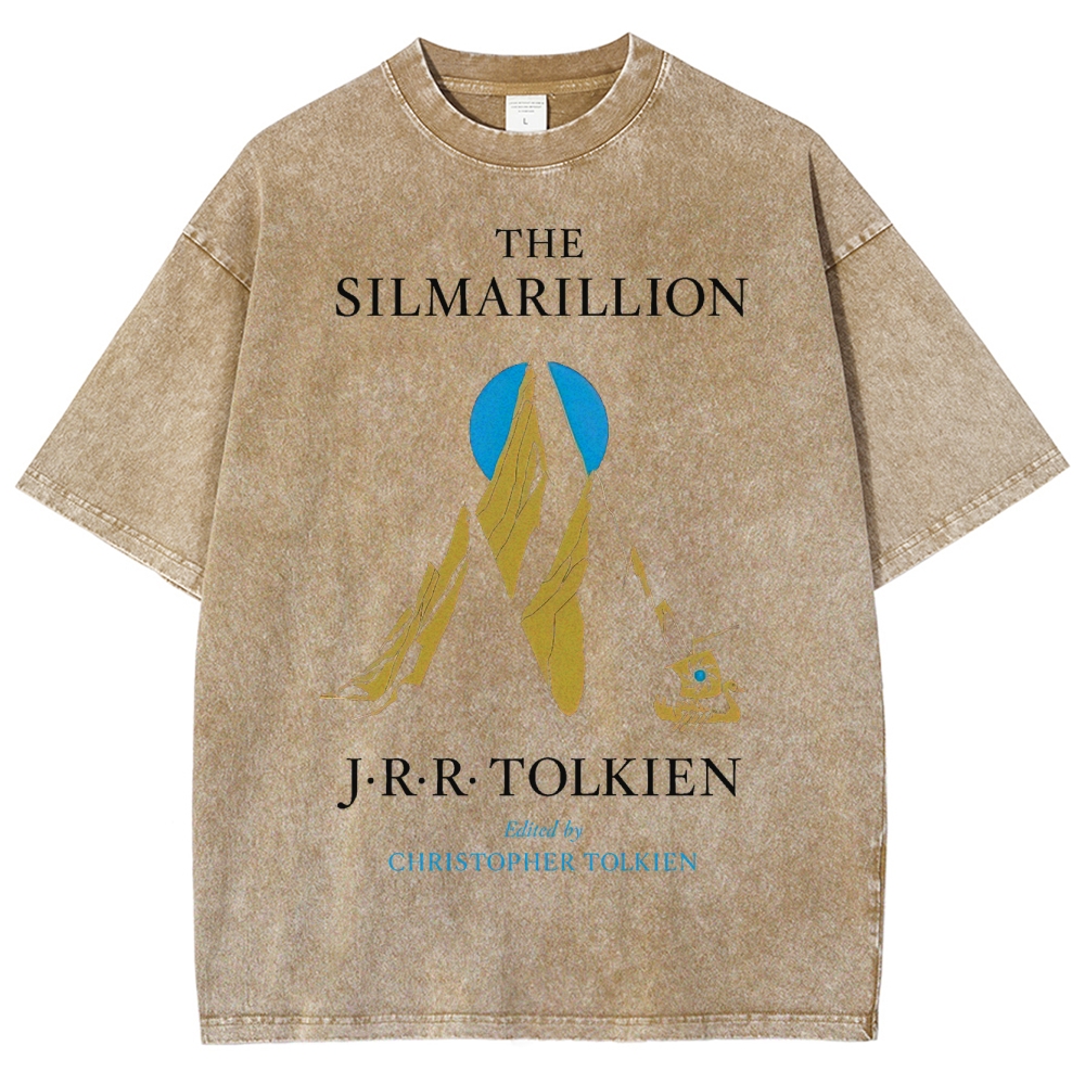 Mythic Mountains & Swan Ship Fantasy Washed T-Shirt