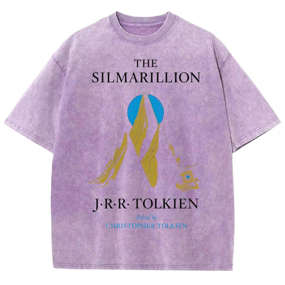 Mythic Mountains & Swan Ship Fantasy Washed T-Shirt