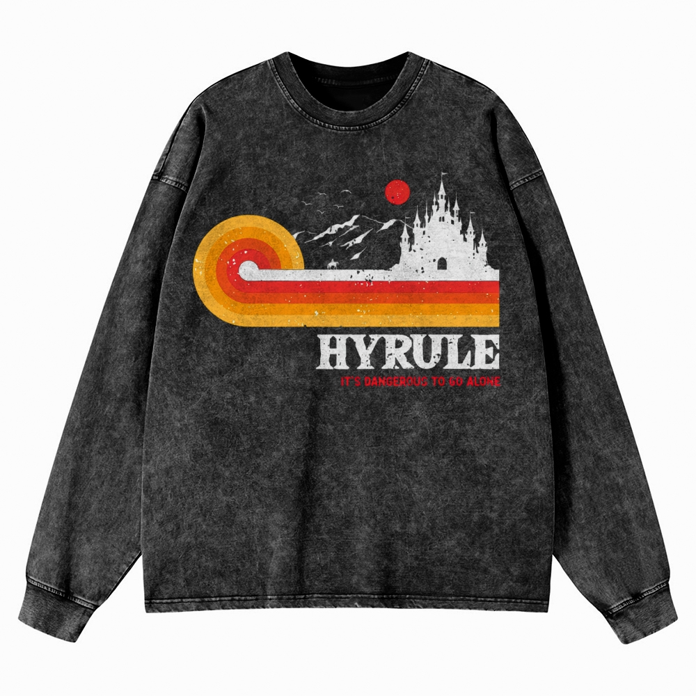 Fantasy Kingdom Sunset Adventure Washed Long-Sleeved T-Shirt 