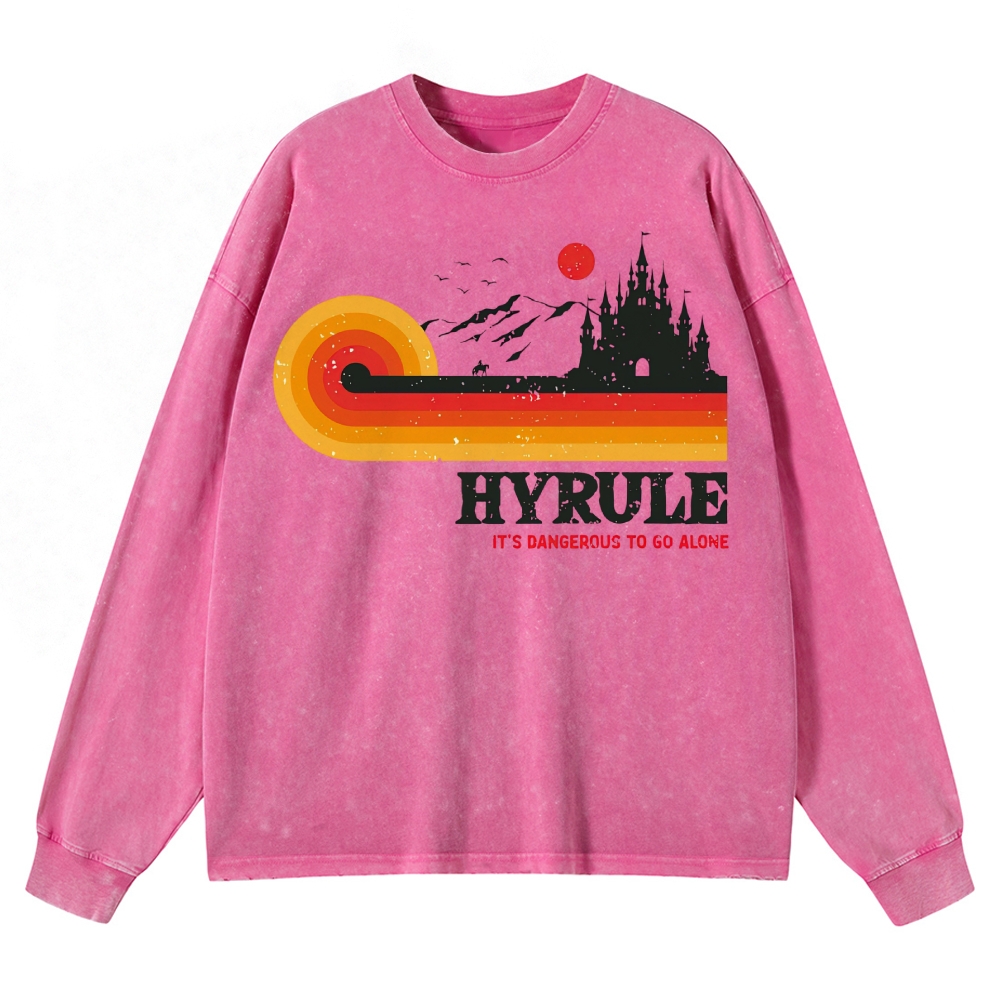 Fantasy Kingdom Sunset Adventure Washed Long-Sleeved T-Shirt 