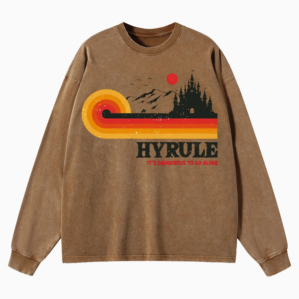 Fantasy Kingdom Sunset Adventure Washed Long-Sleeved T-Shirt 