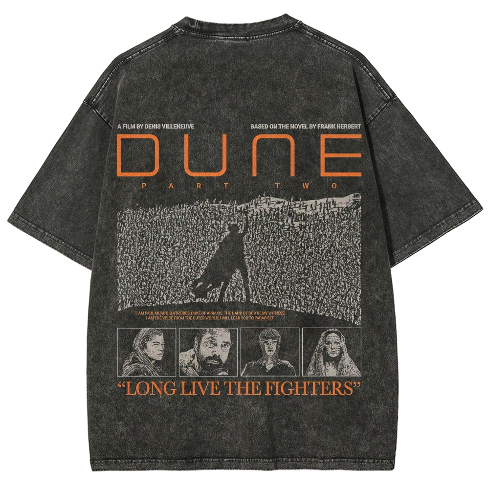 Sci-Fi Epic Desert & Rebellion Graphic Retro Washed T-Shirt