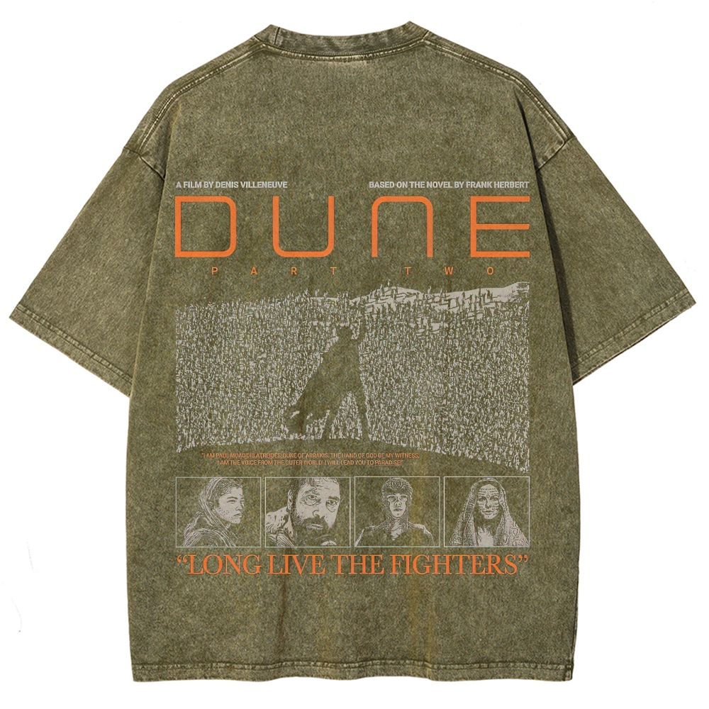 Sci-Fi Epic Desert & Rebellion Graphic Retro Washed T-Shirt