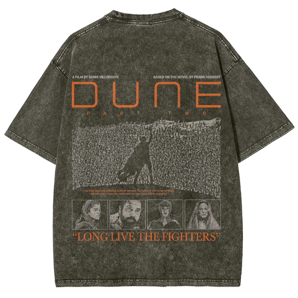 Sci-Fi Epic Desert & Rebellion Graphic Retro Washed T-Shirt