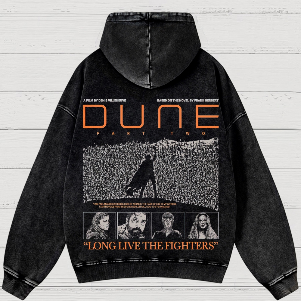 Sci-Fi Epic Desert & Rebellion Graphic Retro Washed Hoodies