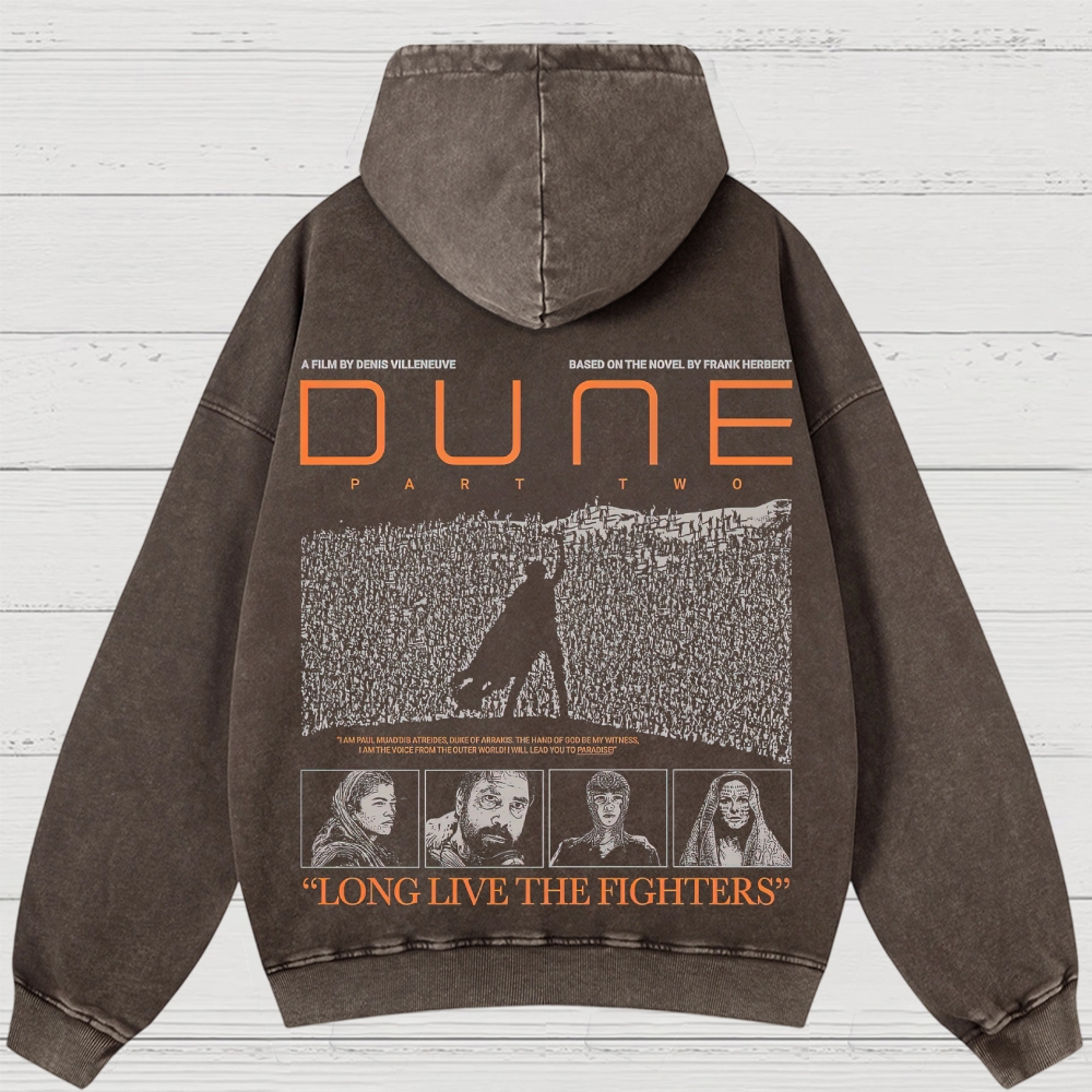 Sci-Fi Epic Desert & Rebellion Graphic Retro Washed Hoodies