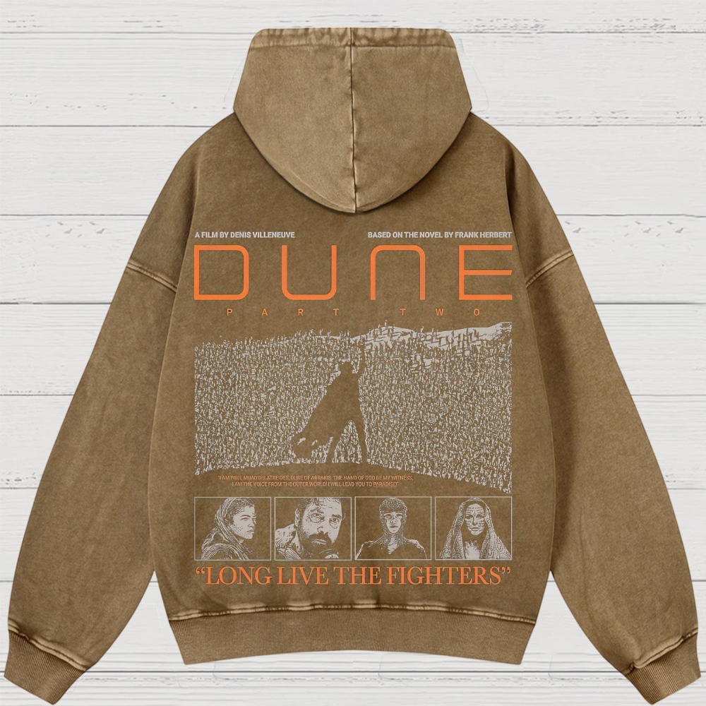 Sci-Fi Epic Desert & Rebellion Graphic Retro Washed Hoodies