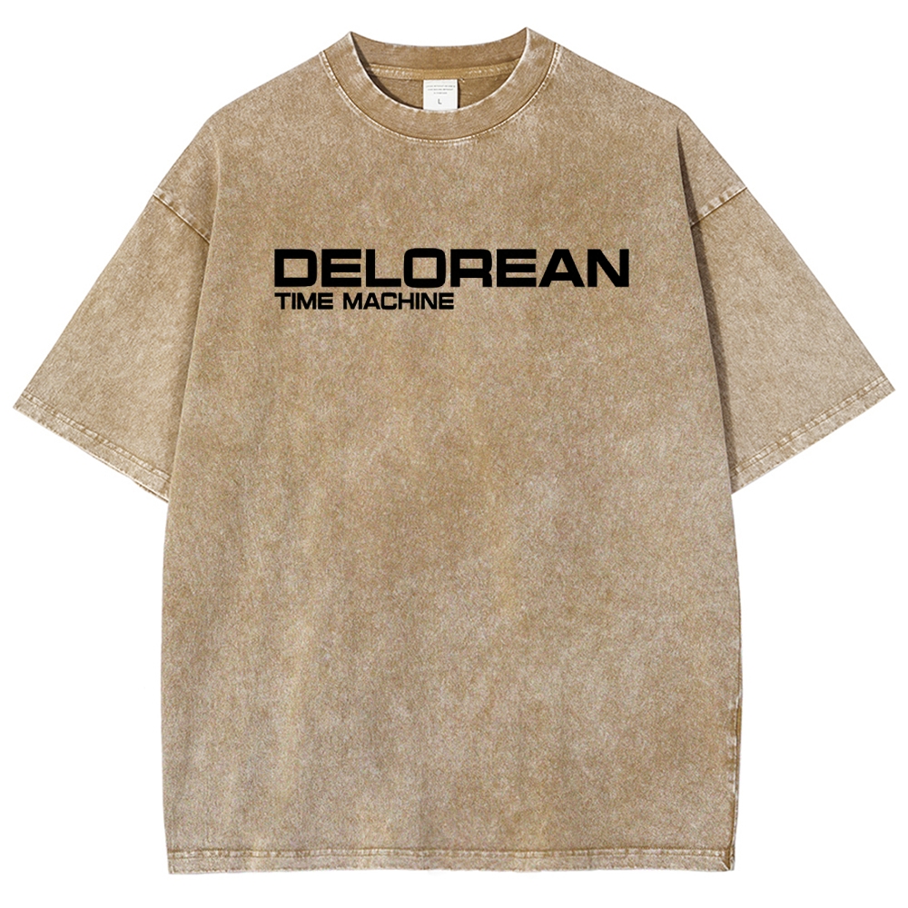 Time Machine Technical Diagram Retro Washed T-Shirt