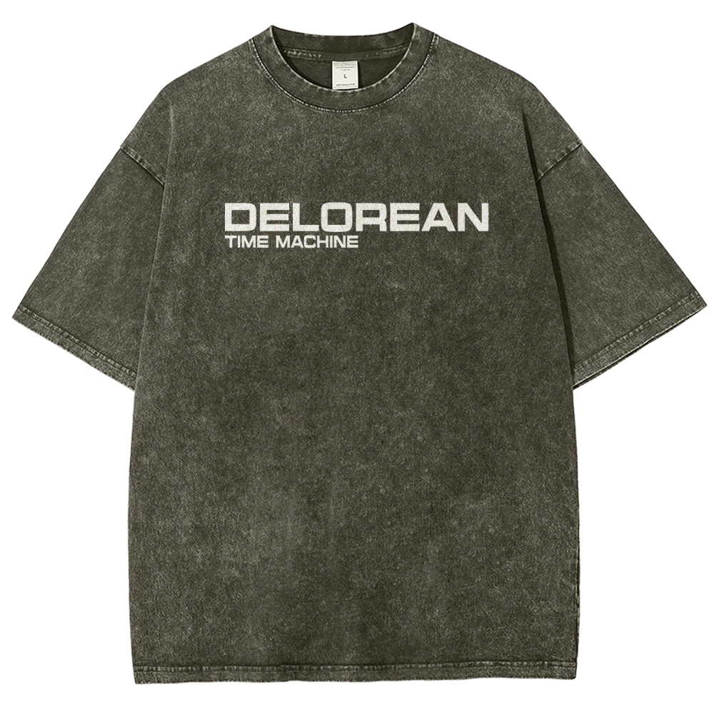 Time Machine Technical Diagram Retro Washed T-Shirt