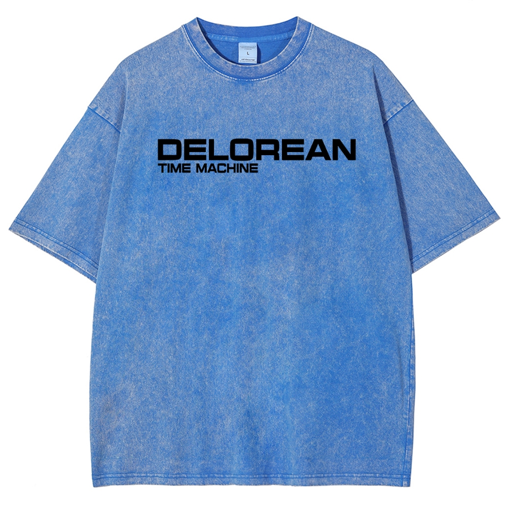 Time Machine Technical Diagram Retro Washed T-Shirt