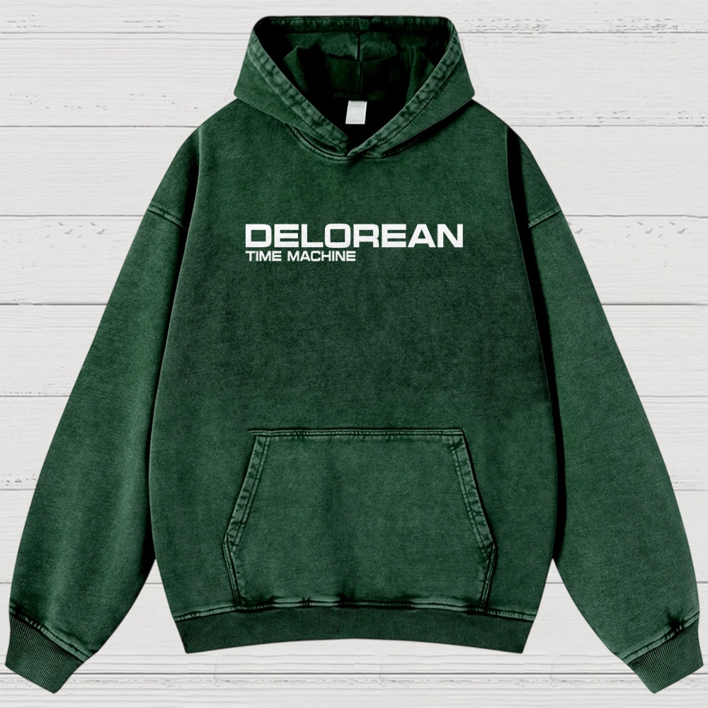 Time Machine Technical Diagram Retro Washed Hoodies