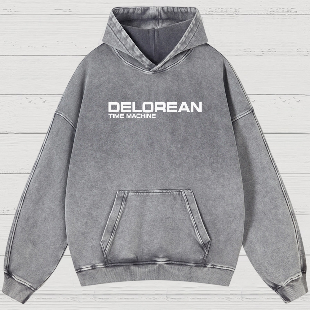 Time Machine Technical Diagram Retro Washed Hoodies