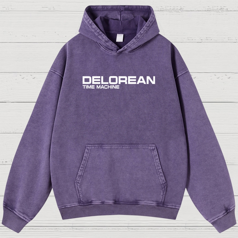 Time Machine Technical Diagram Retro Washed Hoodies