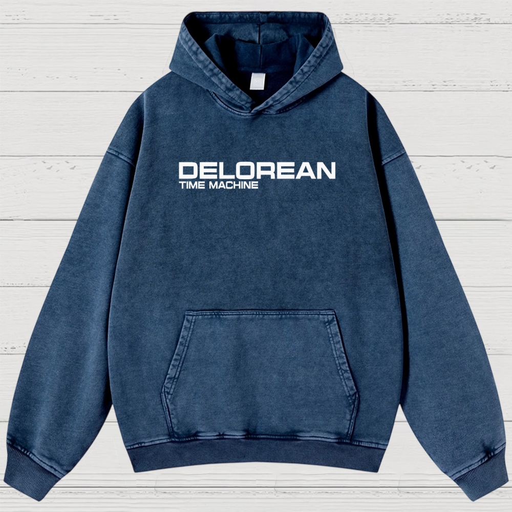 Time Machine Technical Diagram Retro Washed Hoodies