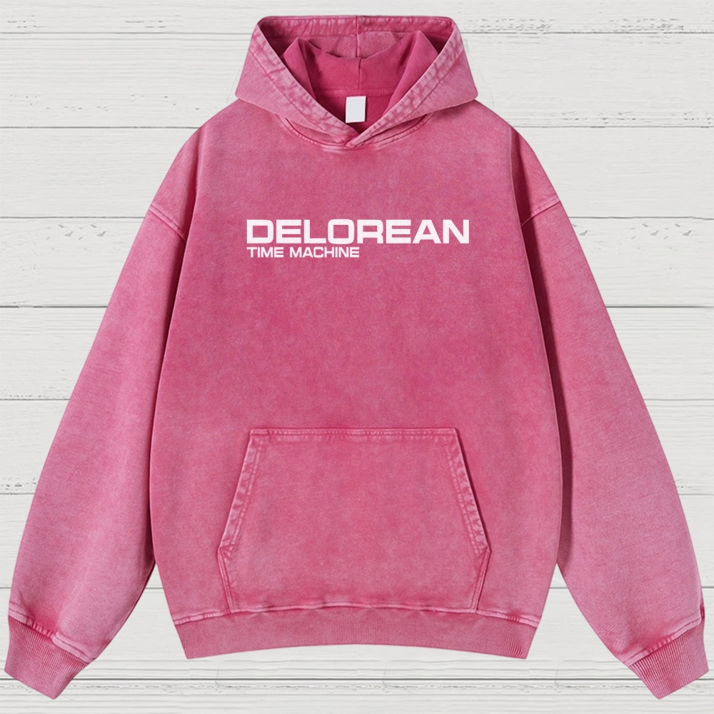 Time Machine Technical Diagram Retro Washed Hoodies