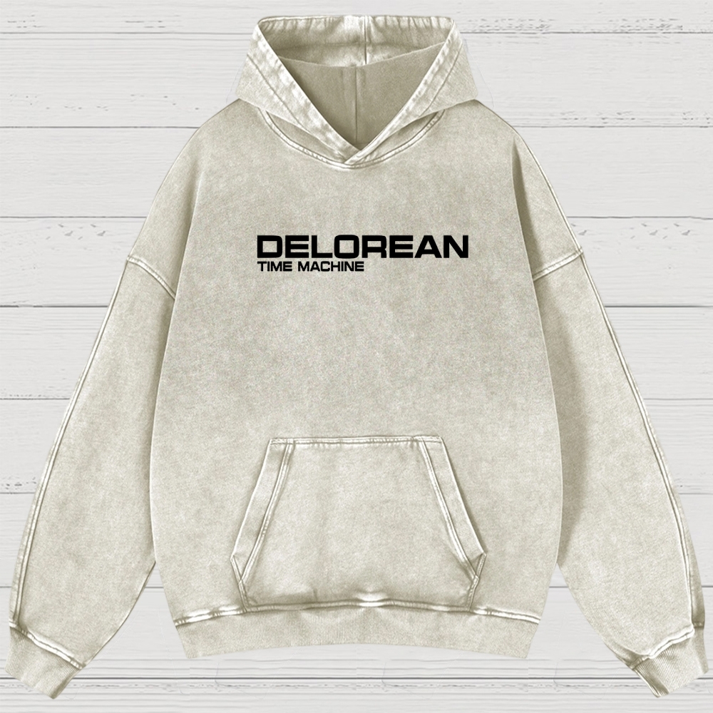 Time Machine Technical Diagram Retro Washed Hoodies