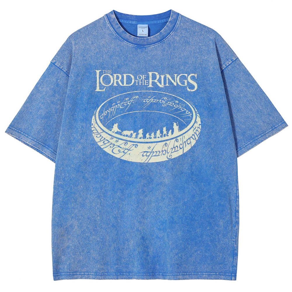 Epic Fantasy Ring & Fellowship Graphic Retro Washed T-Shirt