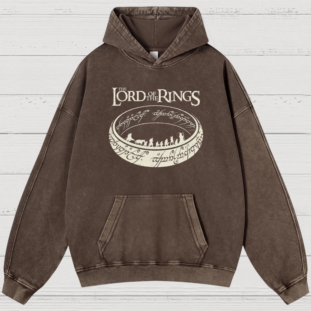 Epic Fantasy Ring & Fellowship Graphic Washed Hoodies