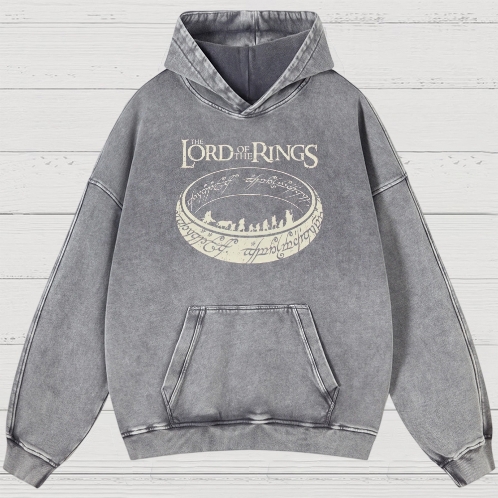 Epic Fantasy Ring & Fellowship Graphic Washed Hoodies