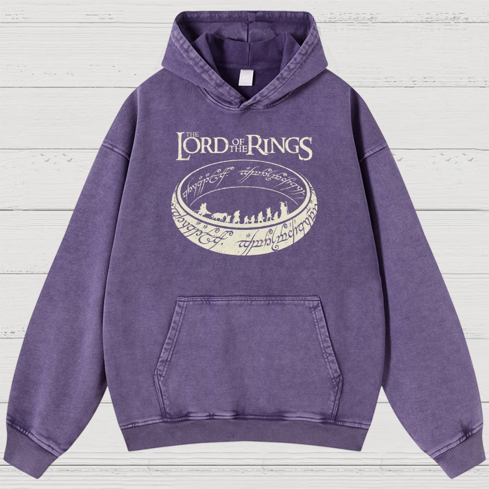 Epic Fantasy Ring & Fellowship Graphic Washed Hoodies