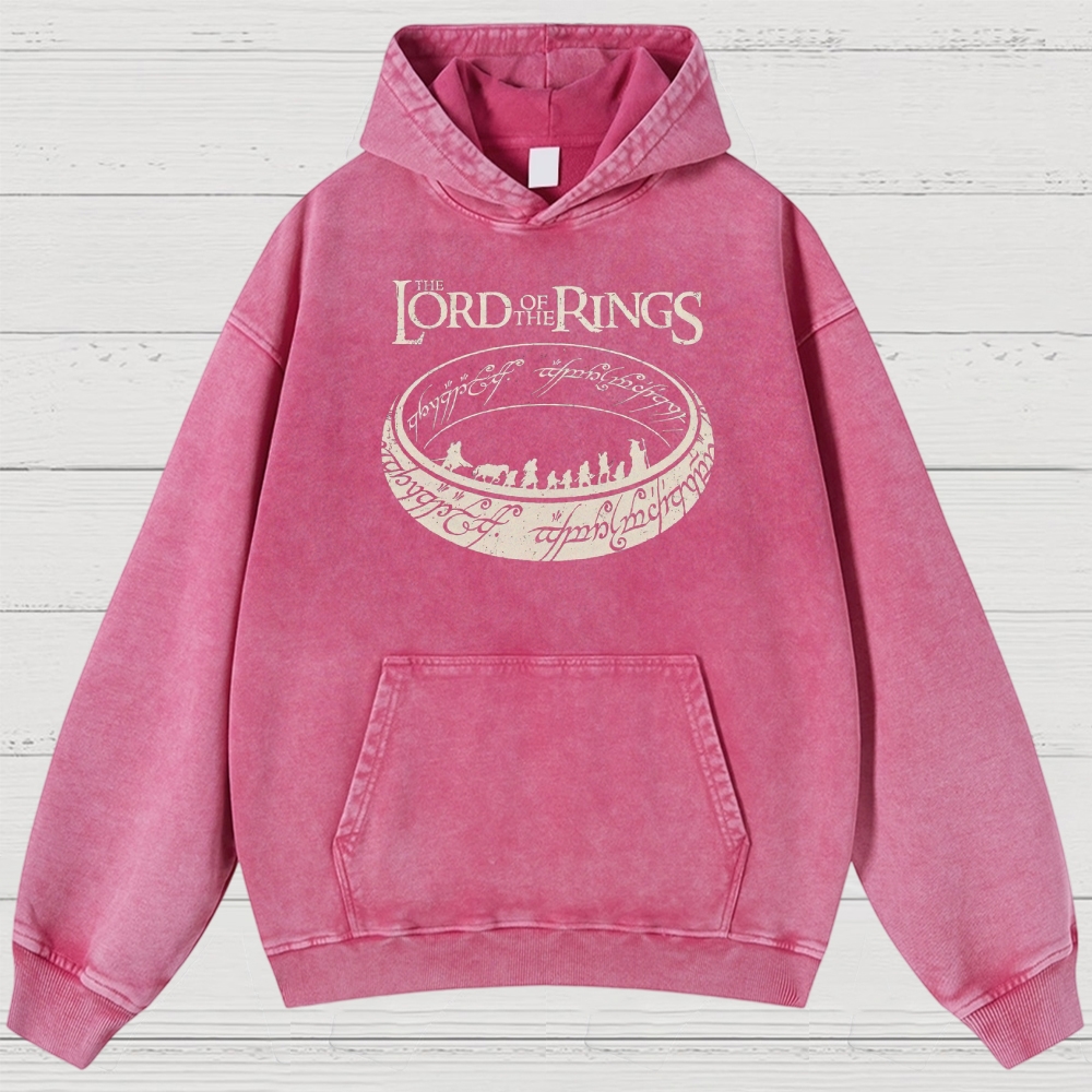 Epic Fantasy Ring & Fellowship Graphic Washed Hoodies