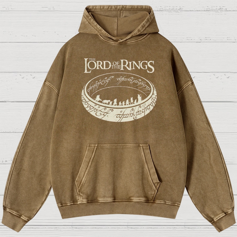 Epic Fantasy Ring & Fellowship Graphic Washed Hoodies