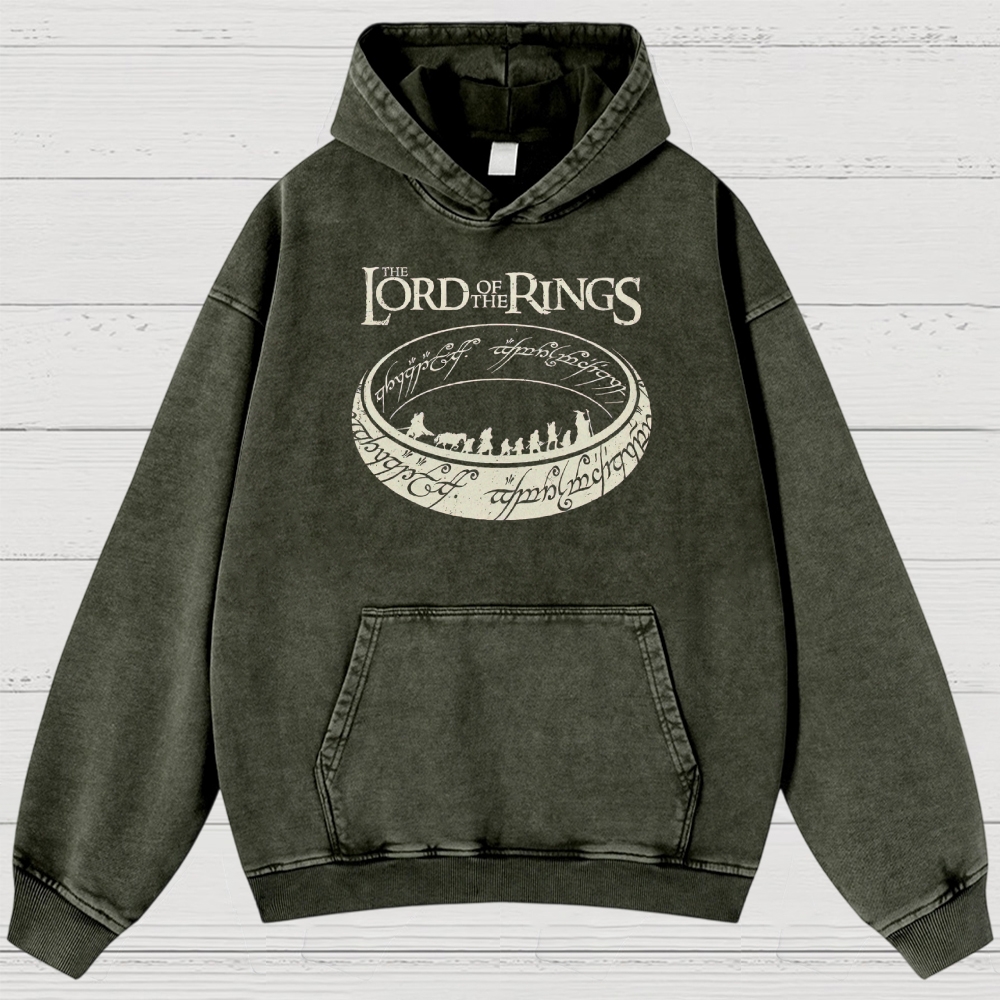 Epic Fantasy Ring & Fellowship Graphic Washed Hoodies