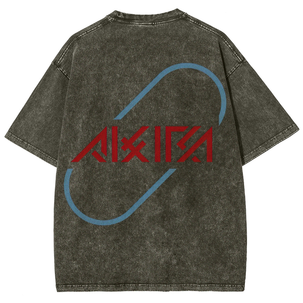 Cyberpunk Anime Typography Retro Washed T-Shirt