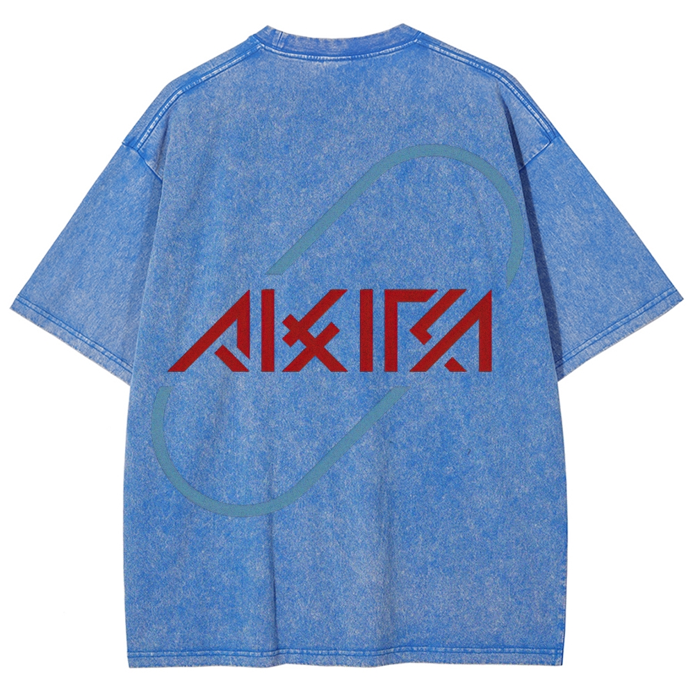 Cyberpunk Anime Typography Retro Washed T-Shirt