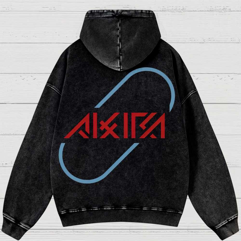 Cyberpunk Anime Typography Retro Washed Hoodies