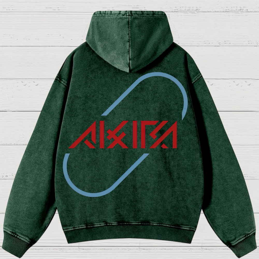 Cyberpunk Anime Typography Retro Washed Hoodies
