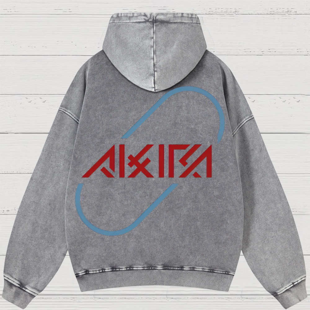 Cyberpunk Anime Typography Retro Washed Hoodies