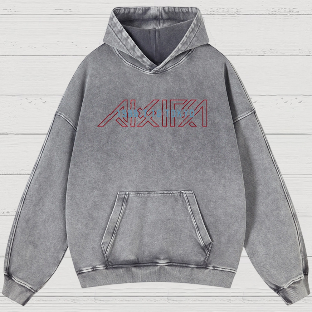 Cyberpunk Anime Typography Retro Washed Hoodies
