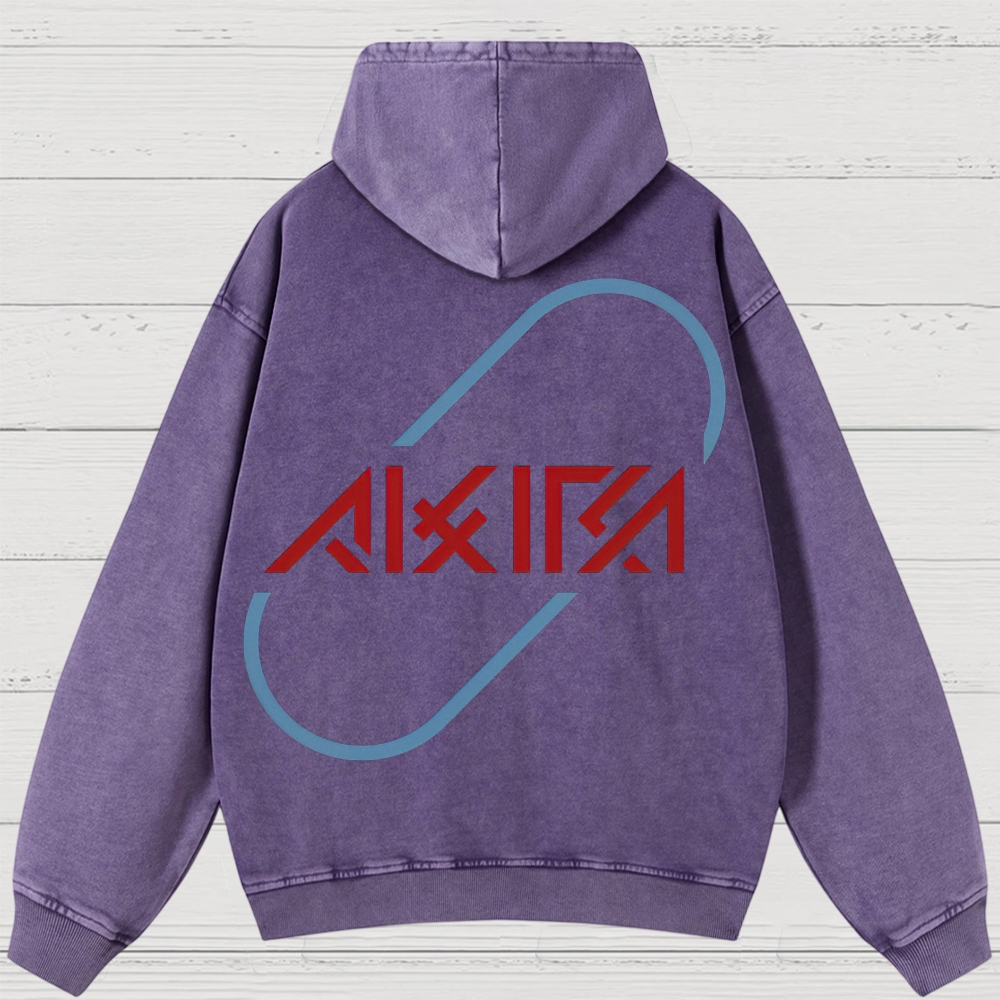 Cyberpunk Anime Typography Retro Washed Hoodies