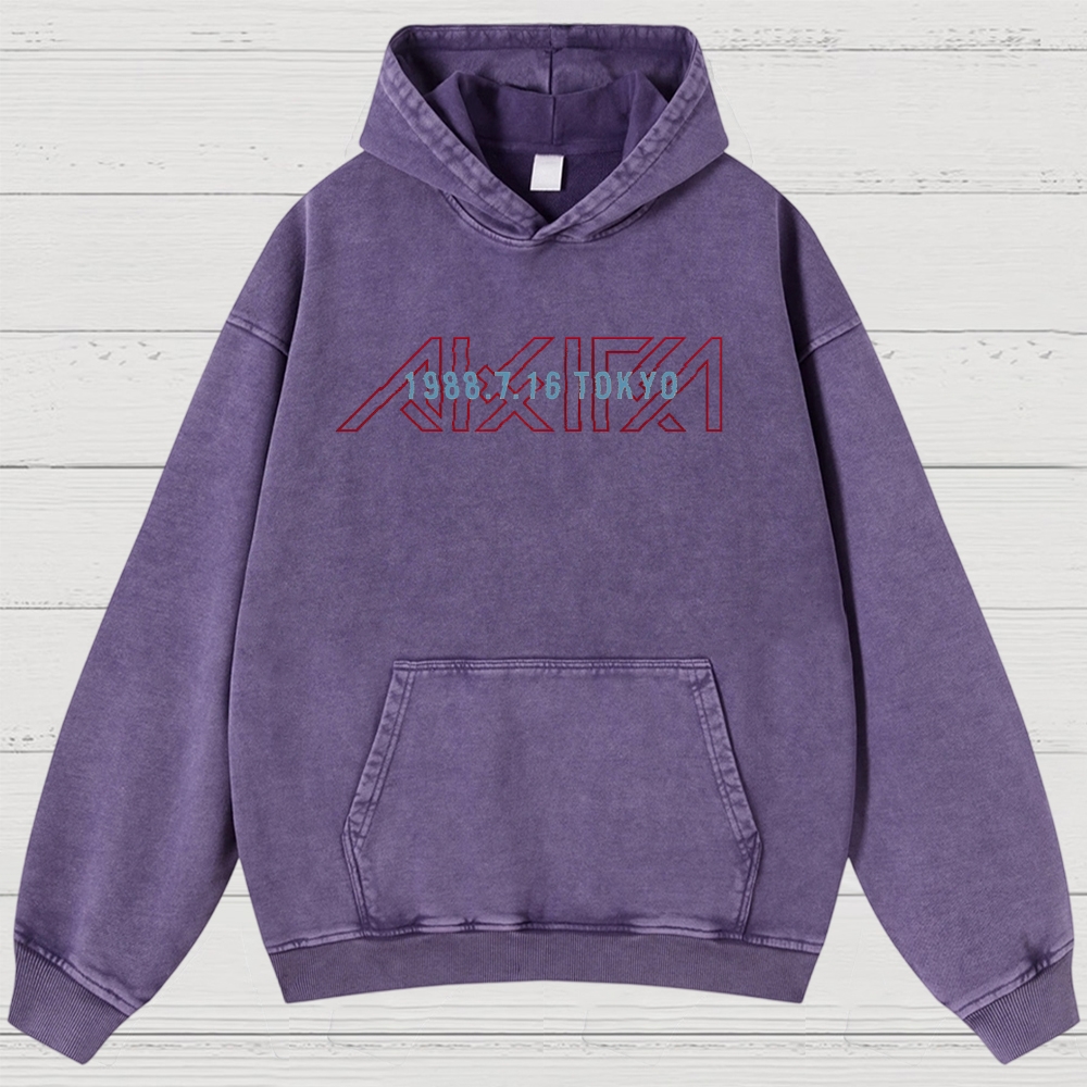Cyberpunk Anime Typography Retro Washed Hoodies