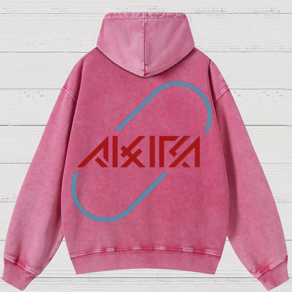 Cyberpunk Anime Typography Retro Washed Hoodies