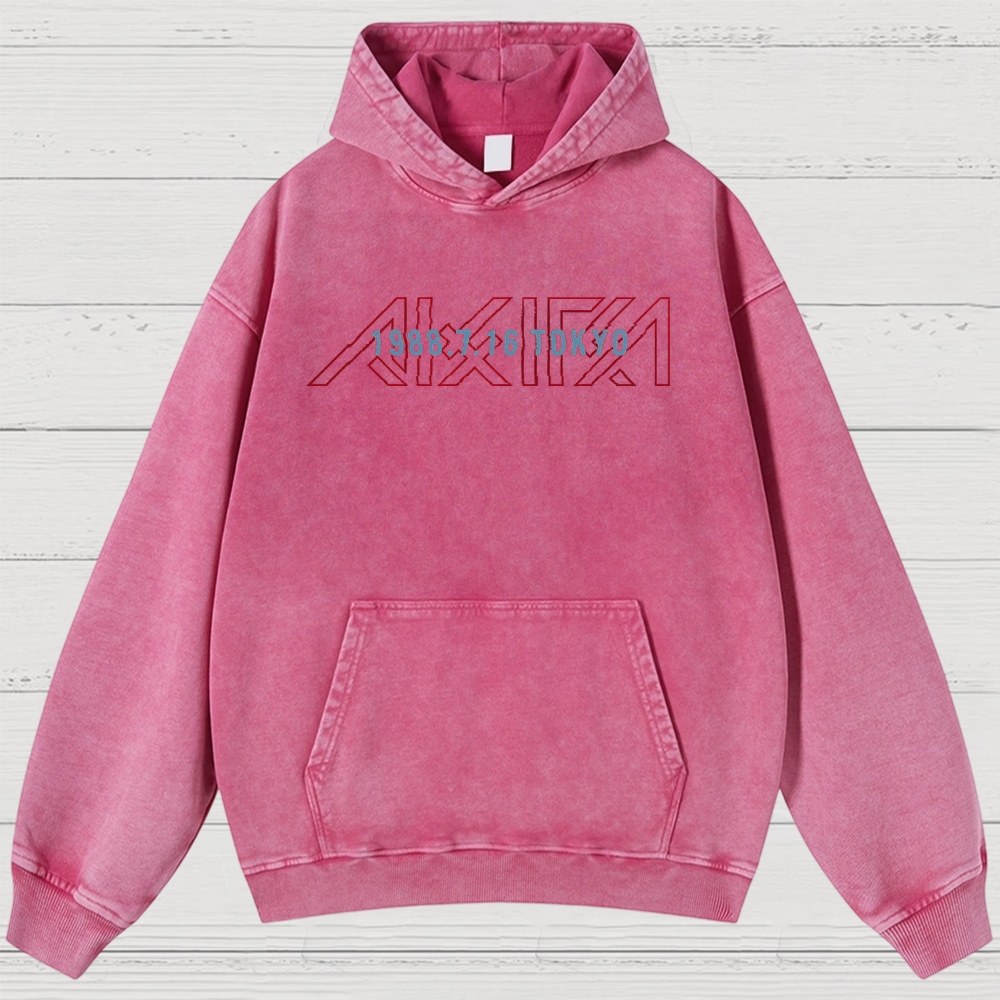 Cyberpunk Anime Typography Retro Washed Hoodies