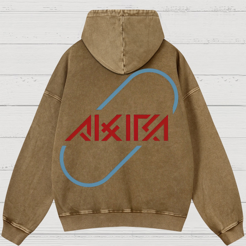 Cyberpunk Anime Typography Retro Washed Hoodies