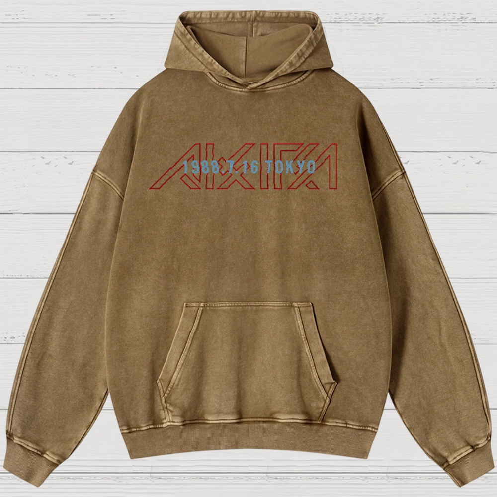 Cyberpunk Anime Typography Retro Washed Hoodies