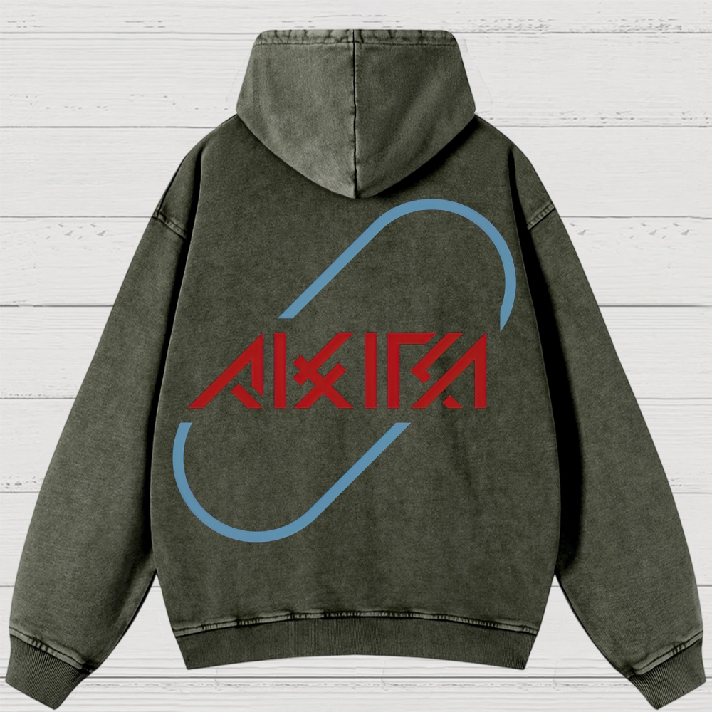 Cyberpunk Anime Typography Retro Washed Hoodies