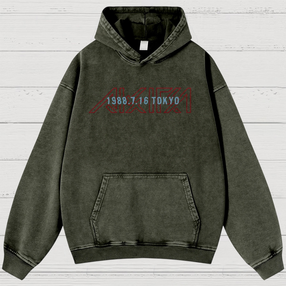 Cyberpunk Anime Typography Retro Washed Hoodies
