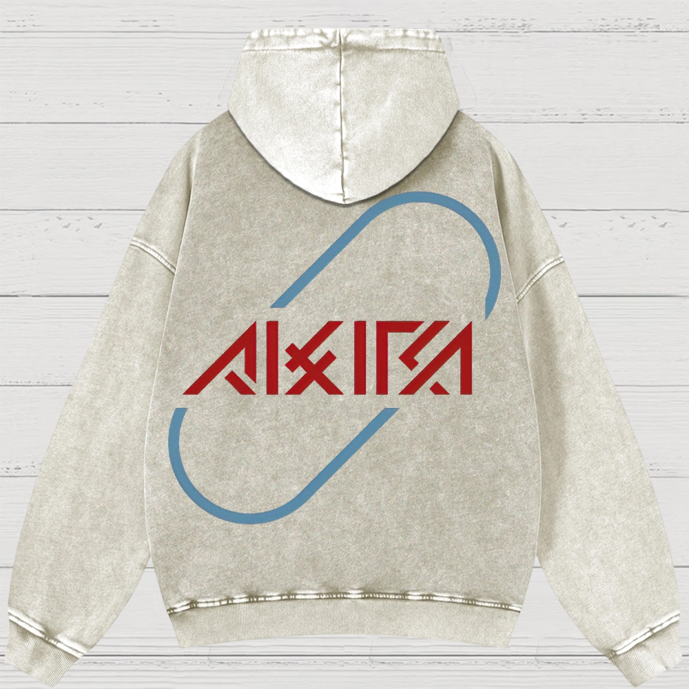 Cyberpunk Anime Typography Retro Washed Hoodies