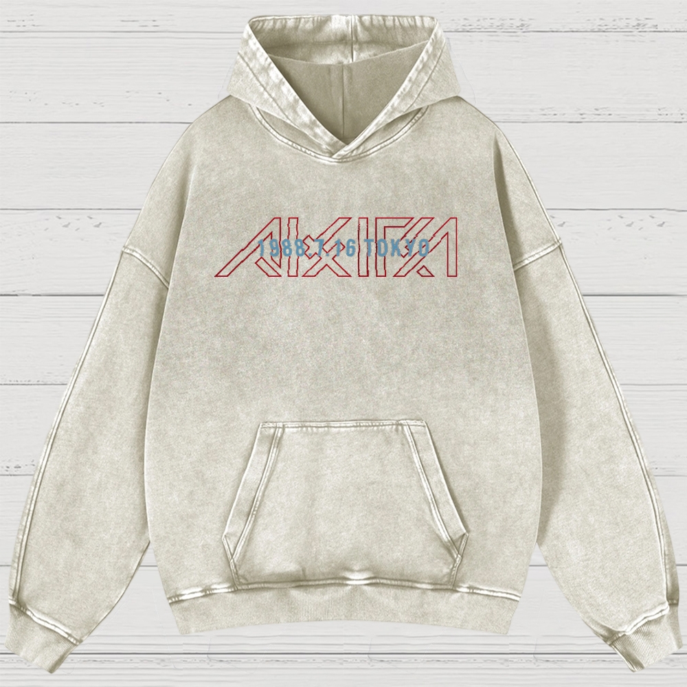 Cyberpunk Anime Typography Retro Washed Hoodies