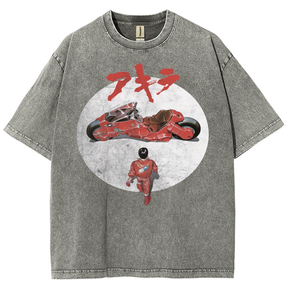 Cyberpunk Motorcycle & Lone Hero Washed T-Shirt