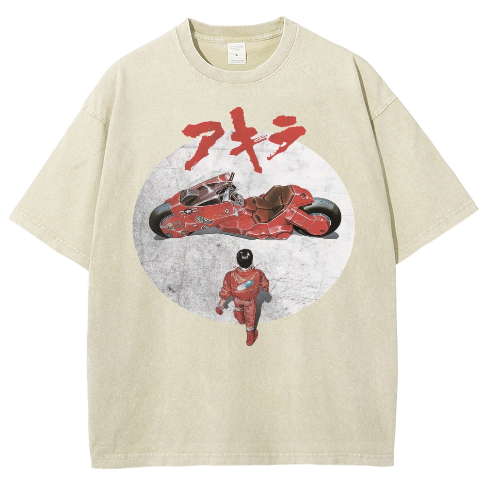 Cyberpunk Motorcycle & Lone Hero Washed T-Shirt