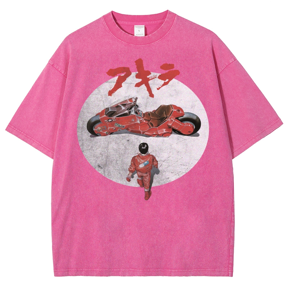 Cyberpunk Motorcycle & Lone Hero Washed T-Shirt